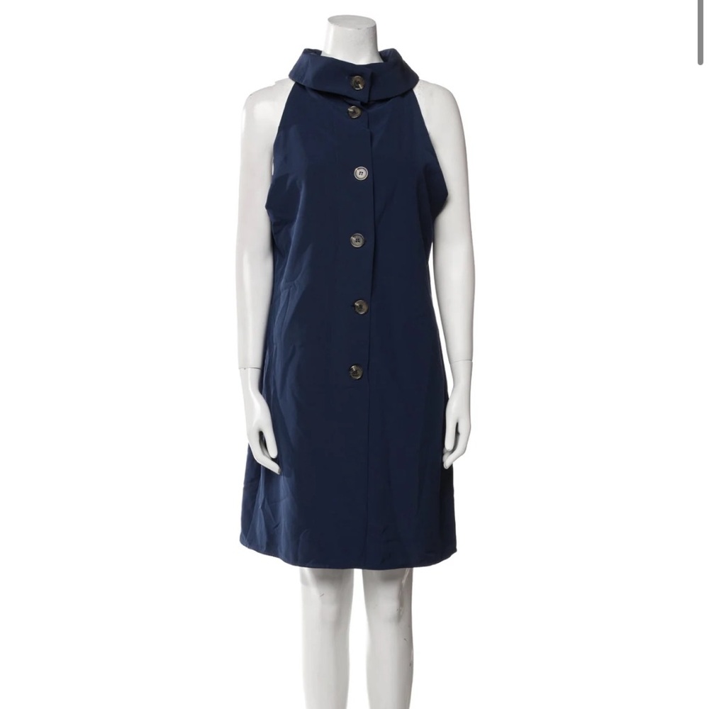 Sail to Sable Blue Sleeveless Halter Sundress